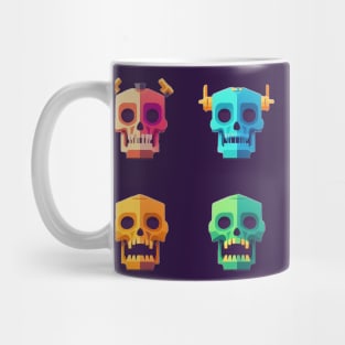 Colorful Creepy Neon Skulls set Mug